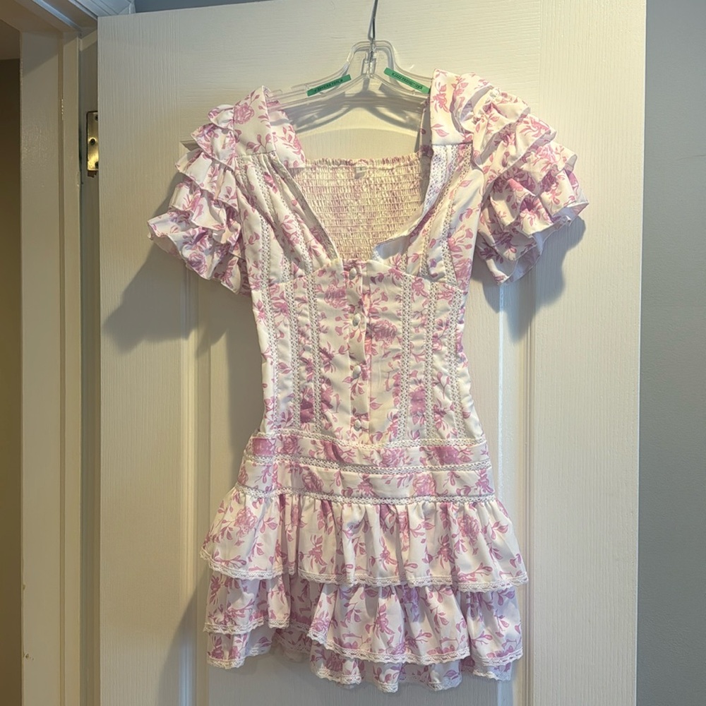 Pink floral dress